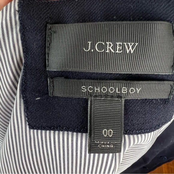 J. Crew Schoolboy Two Button Wool Blazer Navy Blue Size 00 - Picture 6 of 7